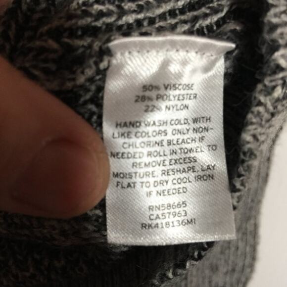 Free Press Pullover Sweater Plaited Long Sleeve Sweater Mock Neck Black Size XL - Picture 8 of 8